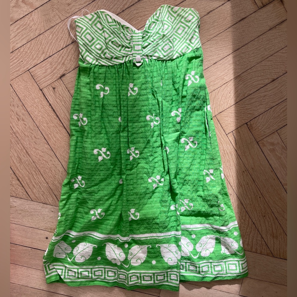 Shoshanna Green and White Dress